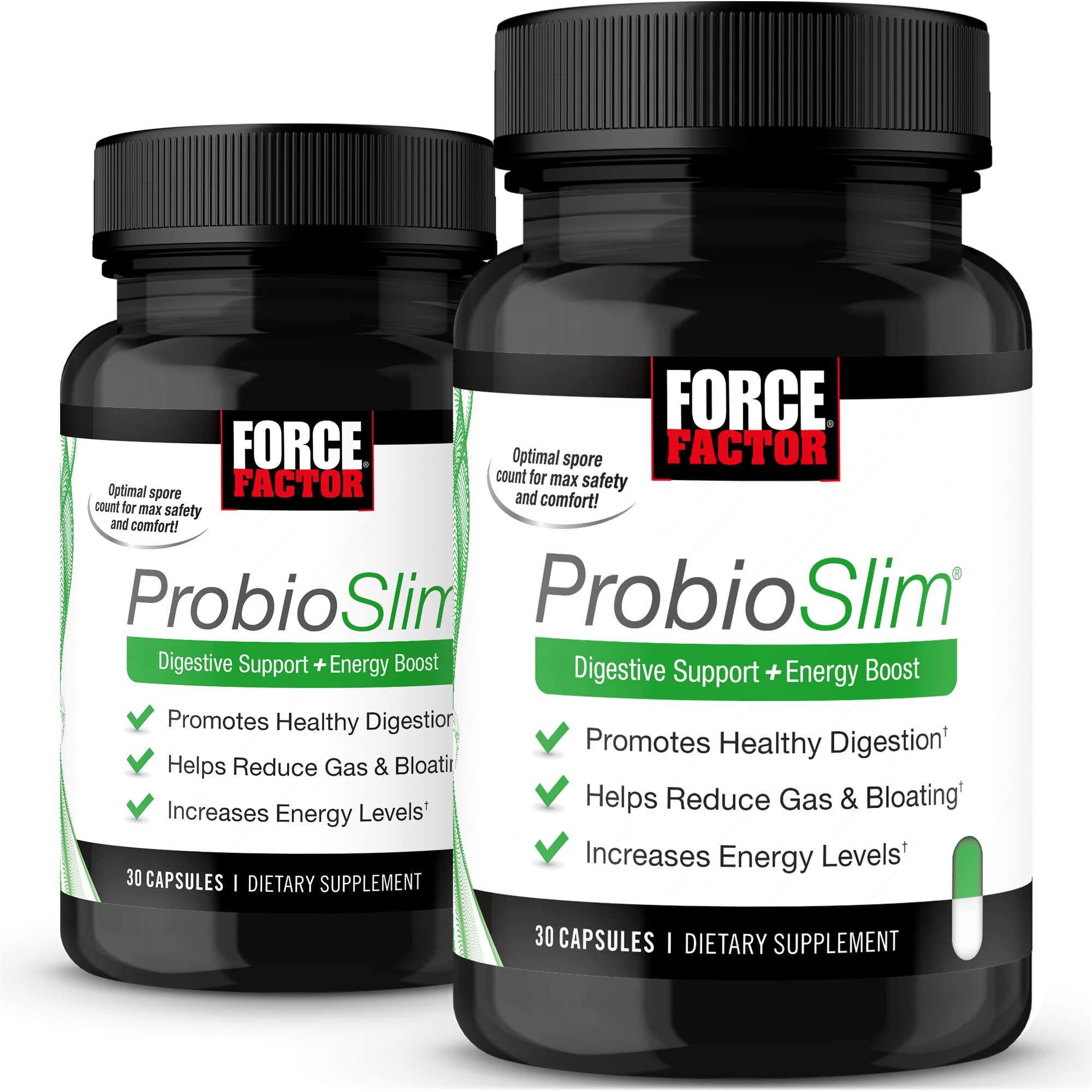 ProbioSlim; bouteille montrant l’étiquette, bénéfice potentiel pour une digestion équilibrée.