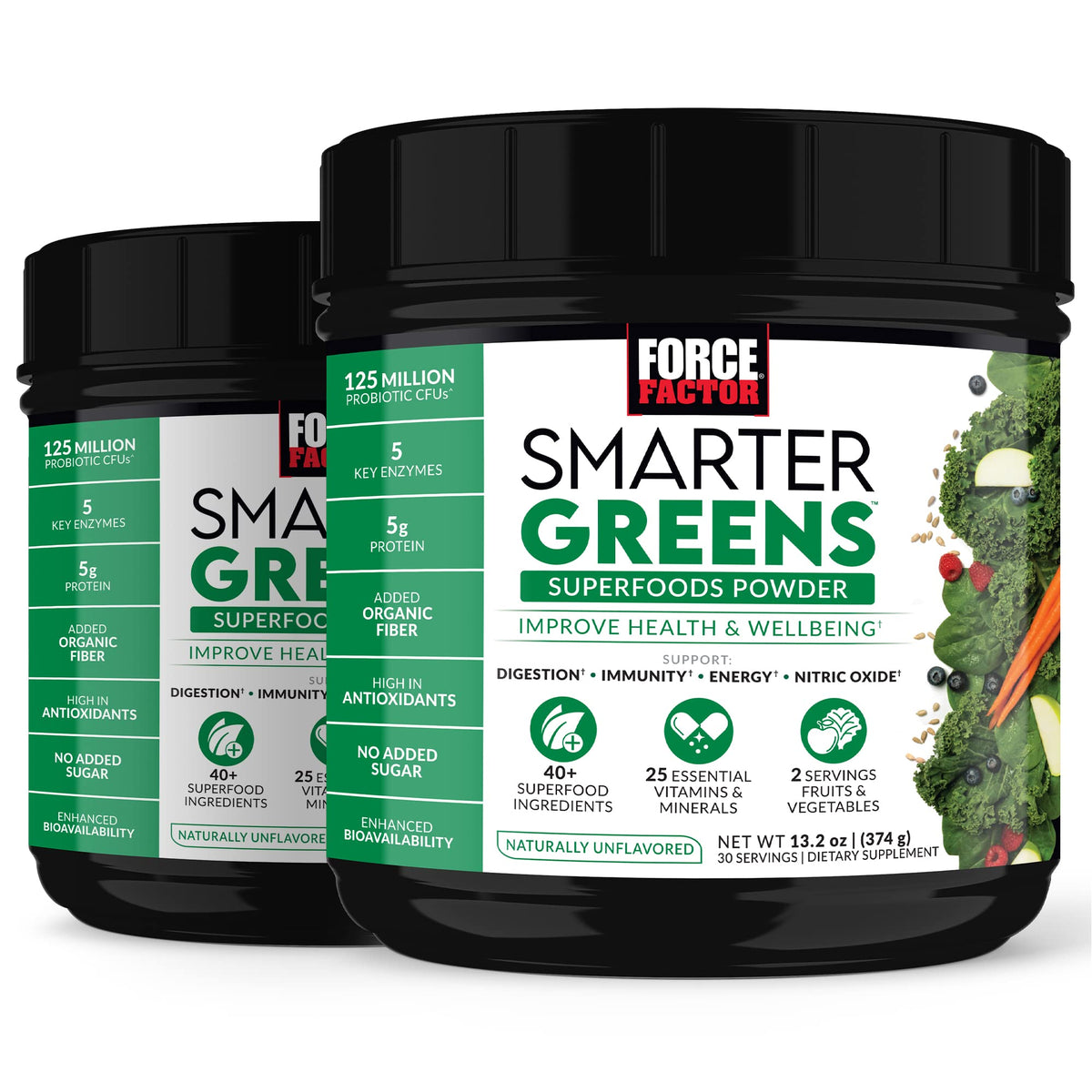 Force Factor Smarter Greens en bouteille prête à l’emploi pour énergie soutenue.