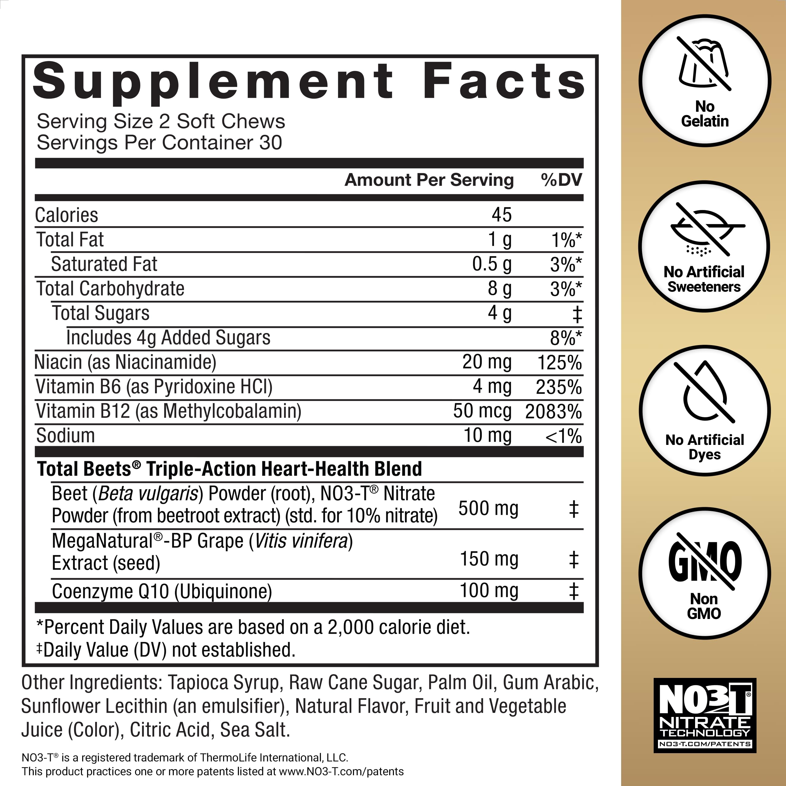 CoQ10 et vitamines B mis en avant, énergie potentielle.