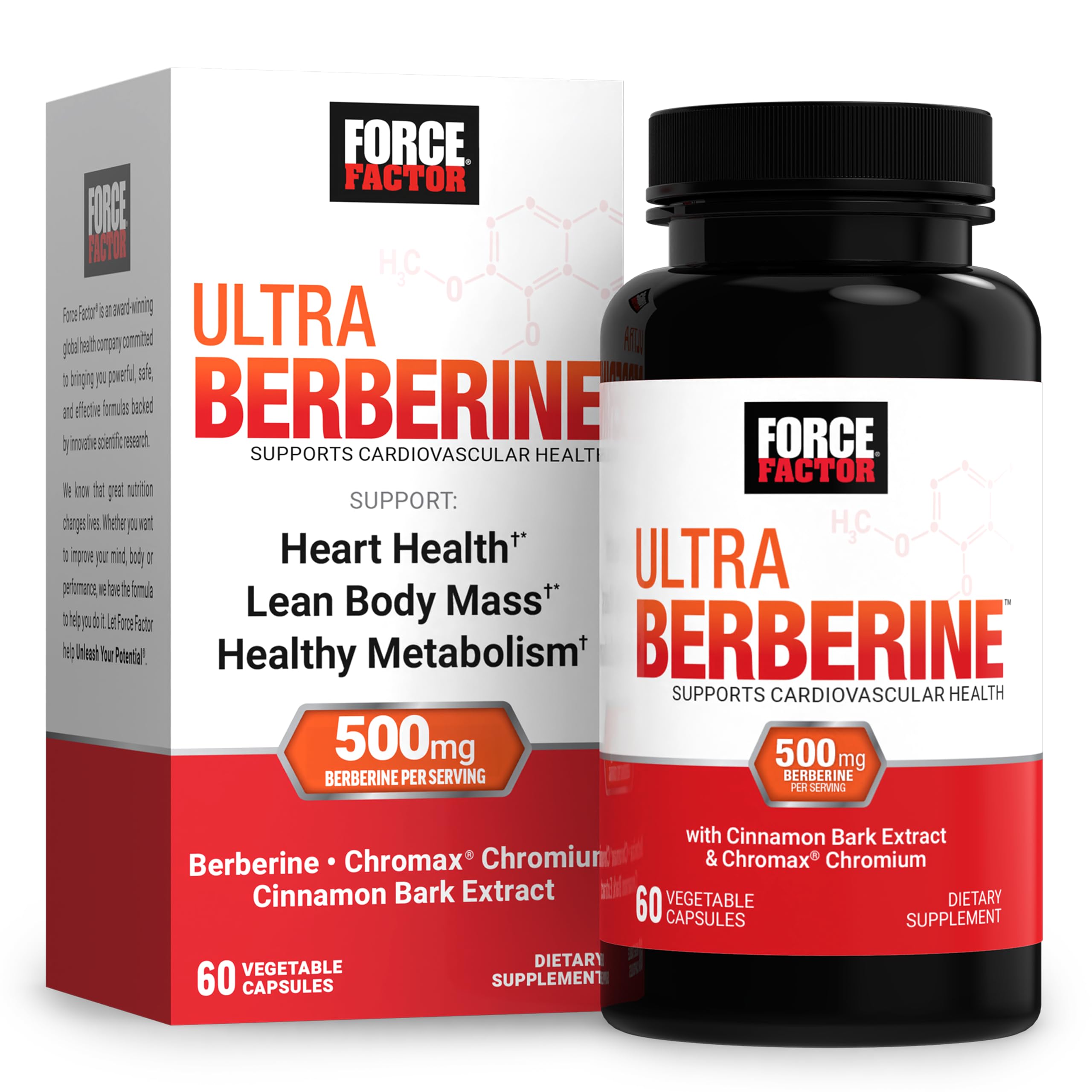 Force Factor Ultra Berberine – bouteille prête pour votre routine métabolisme et bien-être.