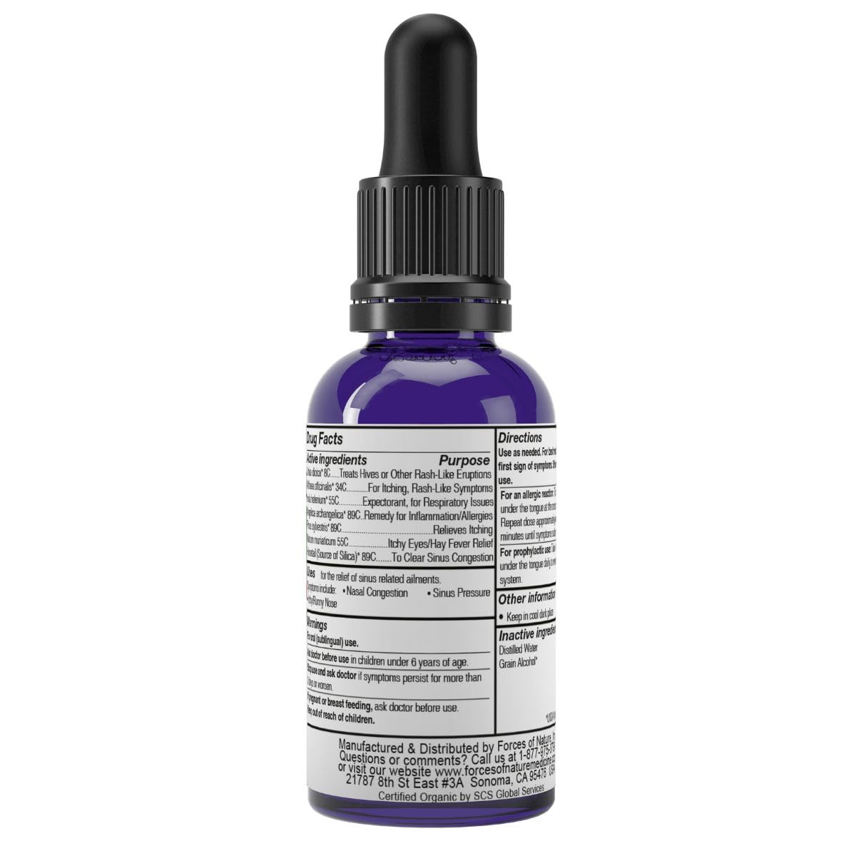 Forces de la Nature – formule 7 remèdes homeopathiques pour apaiser l'inflammation allergique.