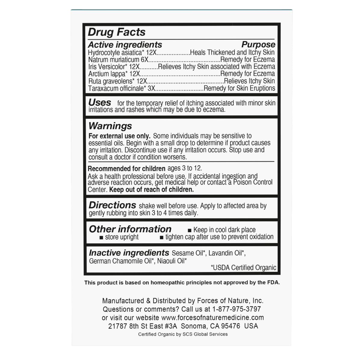 Forces of Nature Eczéma Enfants – massage doux favorise l absorption