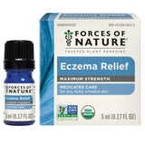 Forces of Nature Eczema Control : bouteille affichant une solution naturelle pour peau irritée