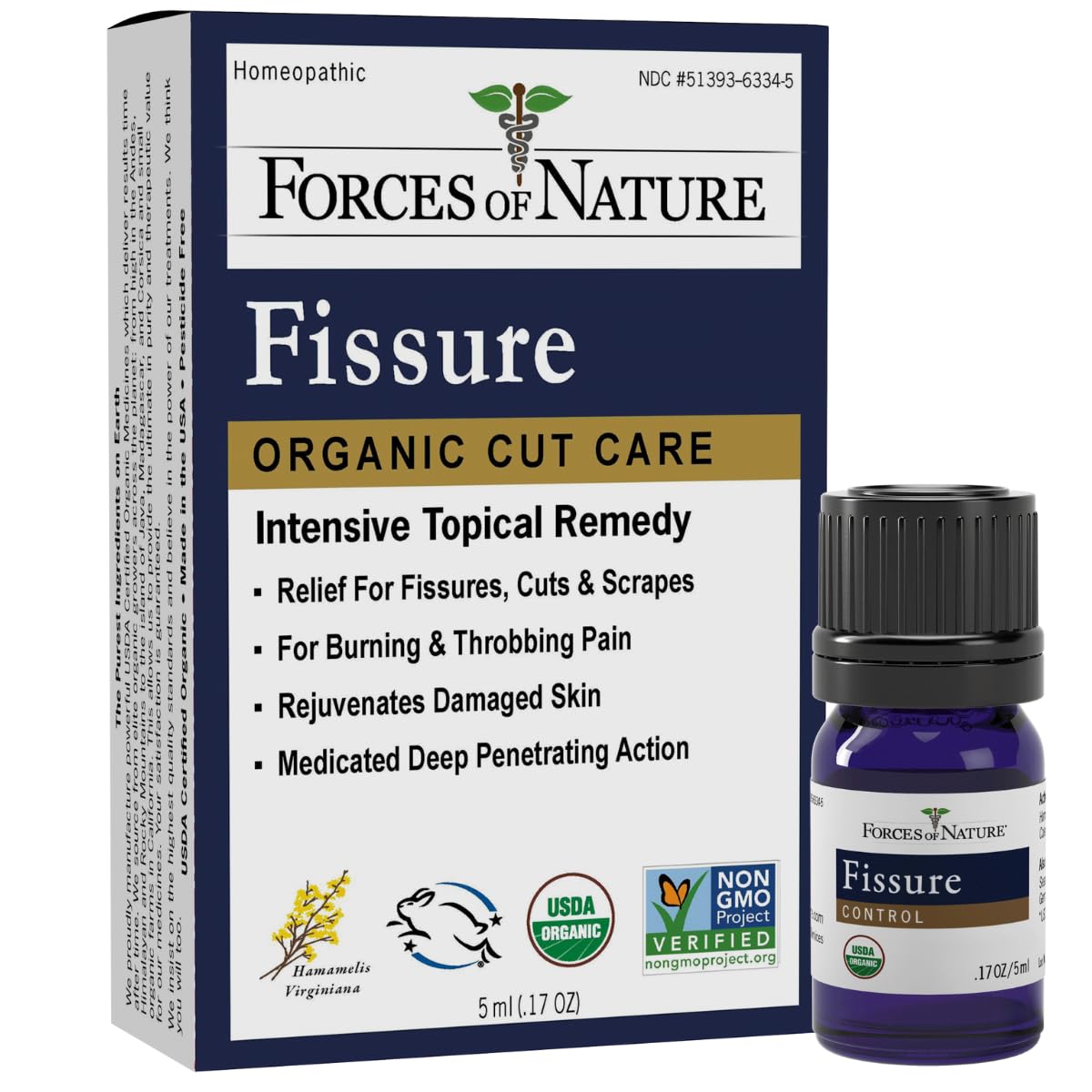 Forces of Nature Fissure Control: bouteille 5 ml prête à apaiser l'inconfort.