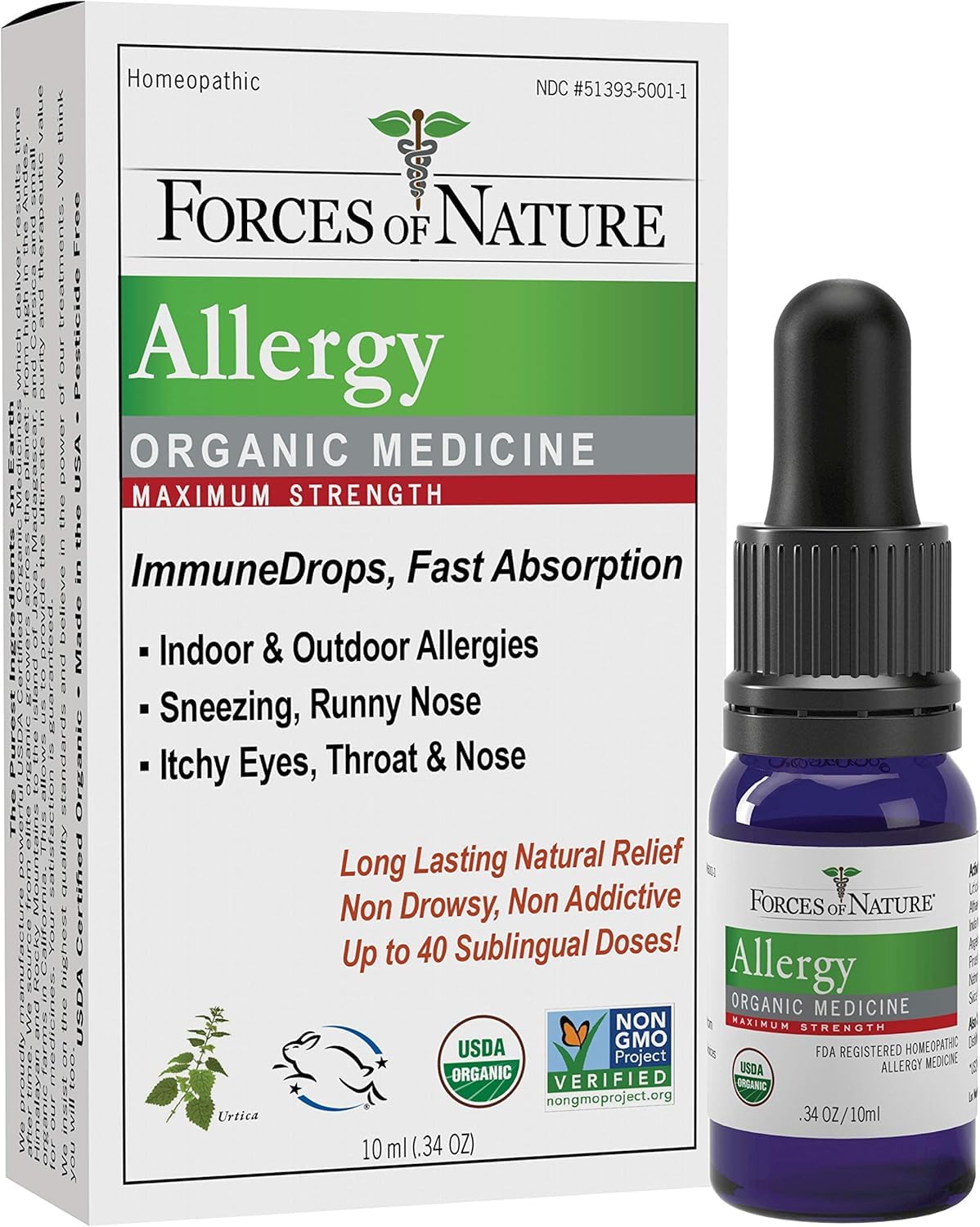 Forces of Nature Allergy Relief – gouttes sous langue pour soulager les allergies.