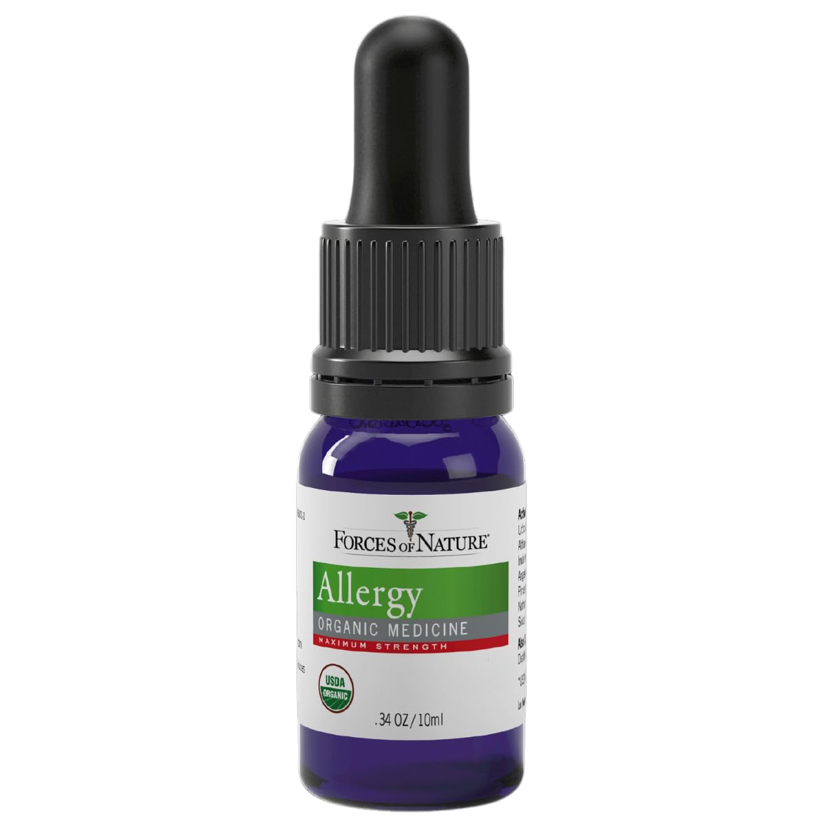 Forces of Nature Allergy Relief – bouteille de 10 ml, solution naturelle multi-symptômes.