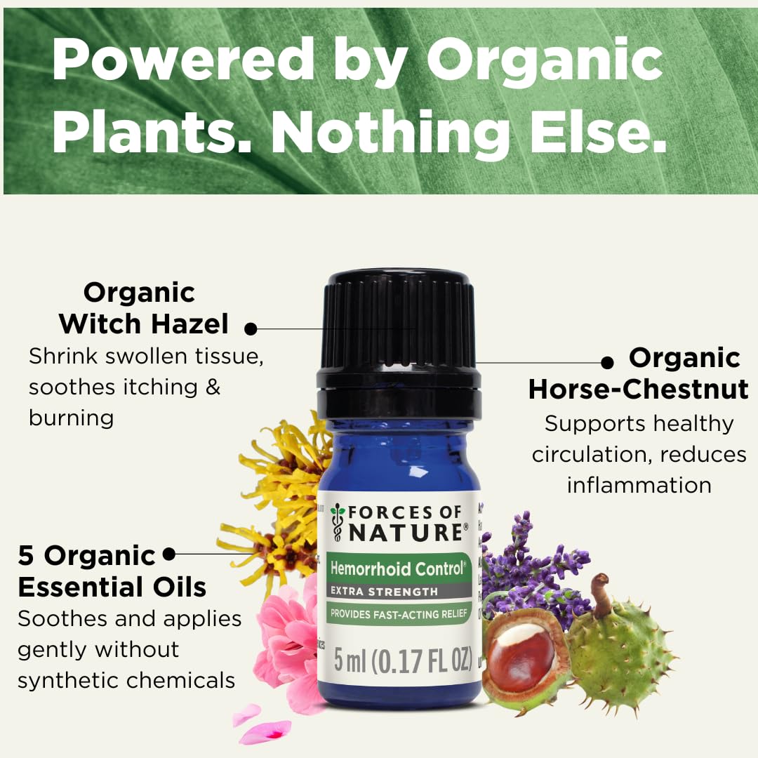 Forces of Nature Hemorrhoid Control — geranium rose apaise et rafraîchit la peau