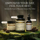 Forest Manna Pine Pollen Capsules: routine quotidienne simple, dosage précis et pratique.