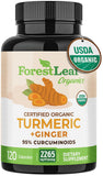ForestLeaf bouteille-curcuma-gingembre-2265mg: soutien potentiel des articulations et immunité.