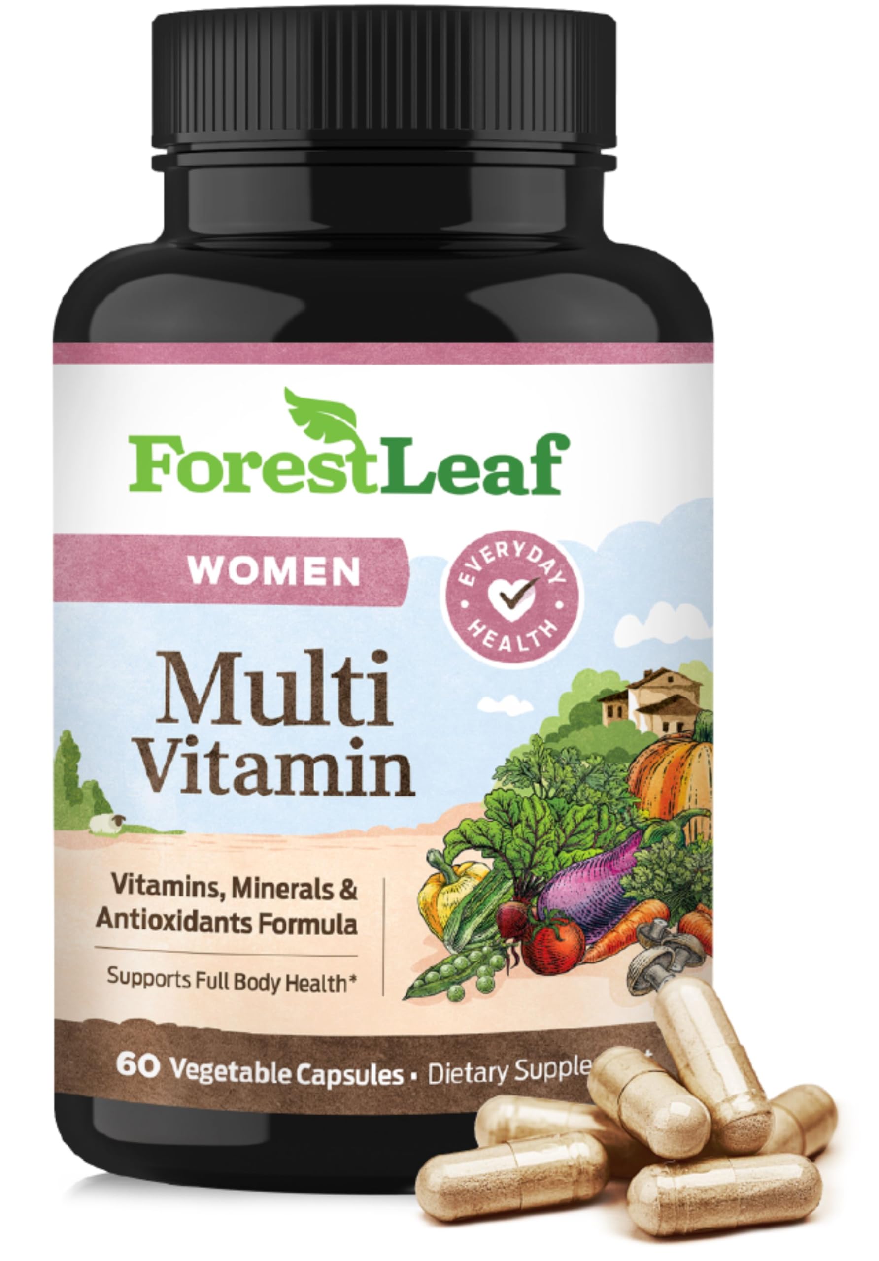 ForestLeaf bouteille vitamines quotidiennes pour énergie et bien-être