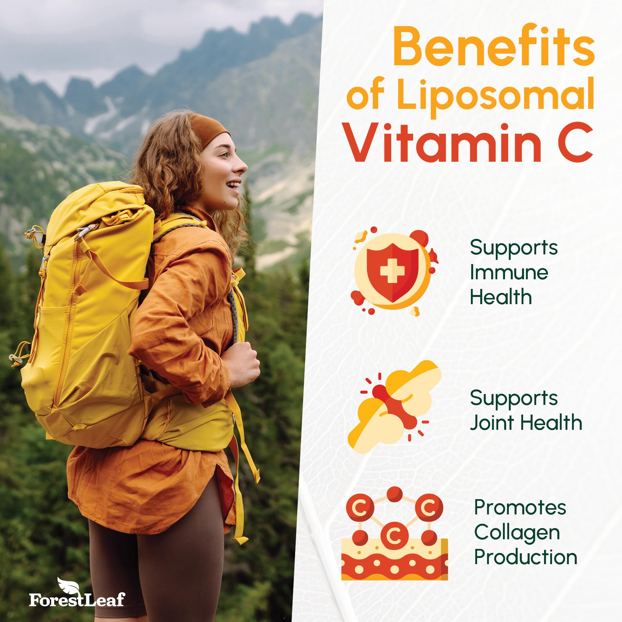 ForestLeaf gélules végétales vitamine C liposomale pour absorption optimale.