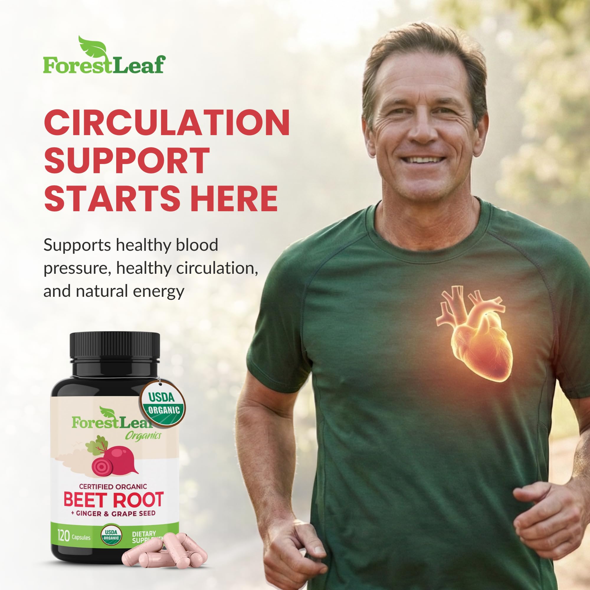 ForestLeaf Betterave bio – dose quotidienne de 2 gélules dans votre routine.