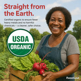 ForestLeaf Betterave bio – emballage certifié USDA et sans additifs.