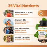 ForestLeaf Quotidien Multivitamines pour Homme — capsules faciles à avaler pour concentration et vitalité.