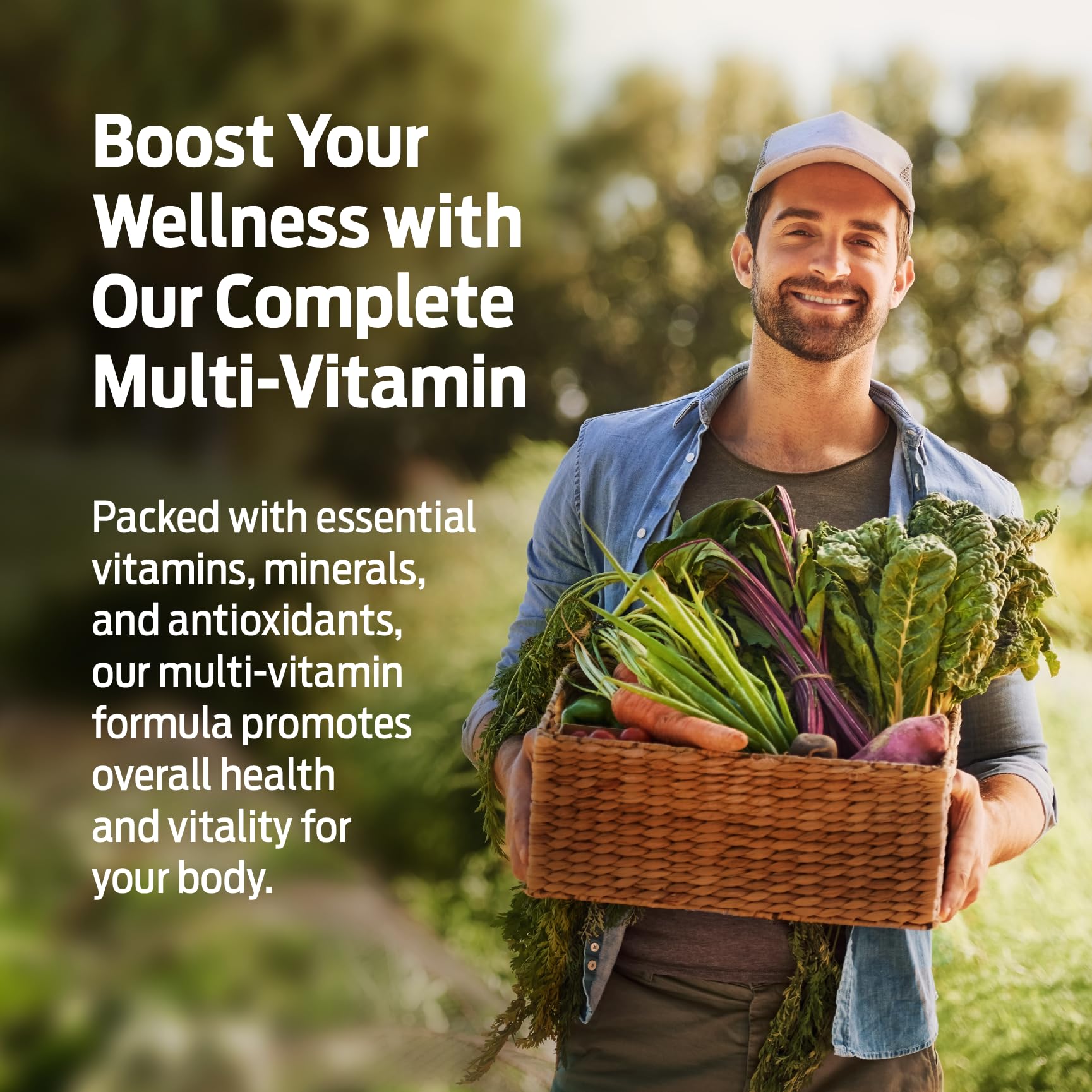 ForestLeaf Quotidien Multivitamines pour Homme — notice utilisateur et approche sans allergènes courants.