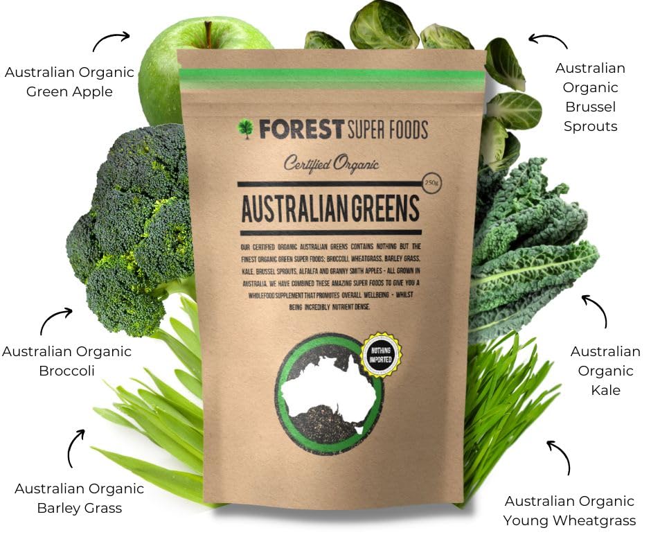 Forest Super Foods Australian Greens – pousses de blé: soutien nutritionnel équilibré.