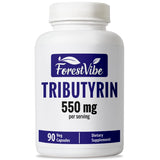 ForestVibe Tributyrin 550 mg — bouteille affichant une forme postbiotique stable et biodisponible.