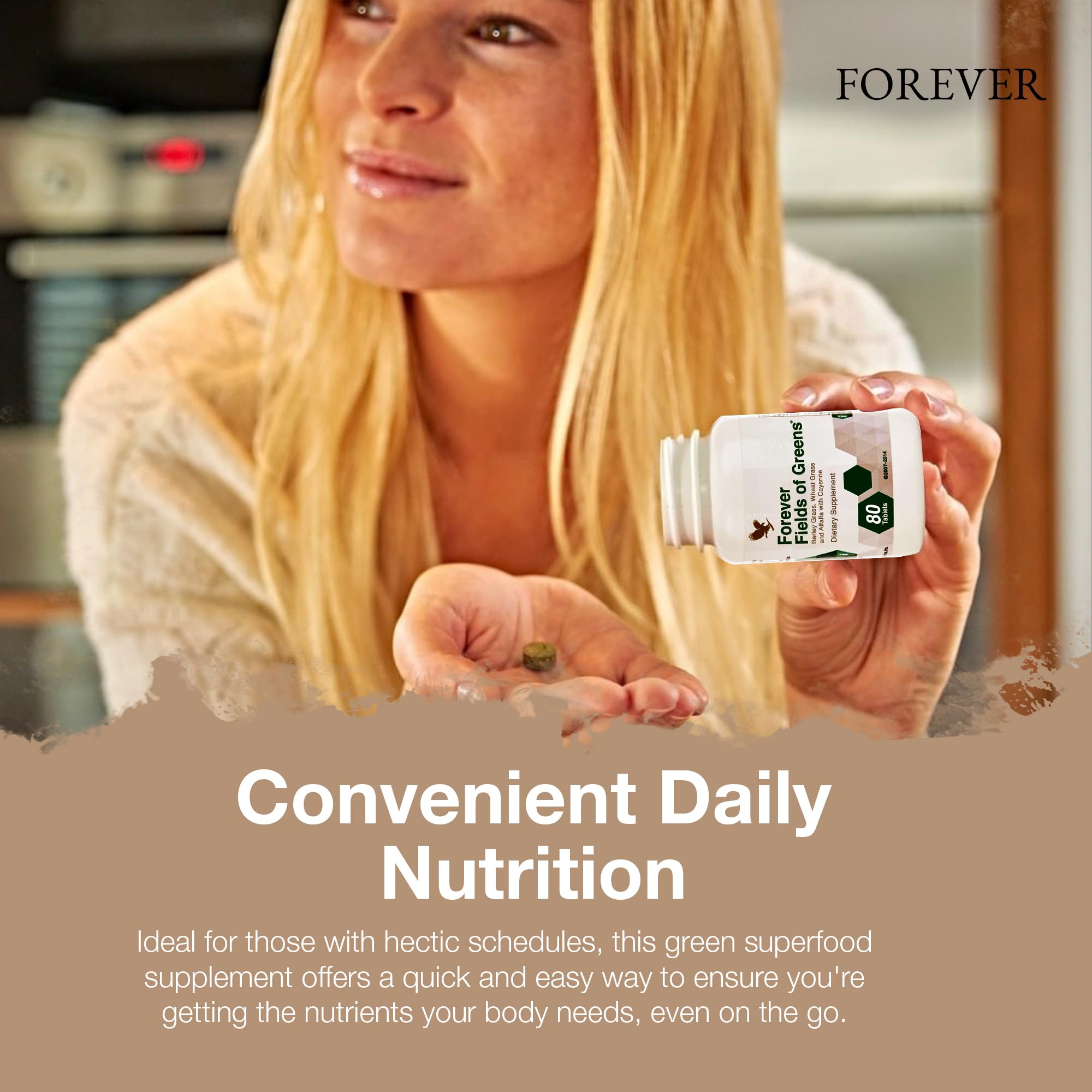Forever Living Champs de Verdure, cuillère dose pour mesurer facilement votre apport.