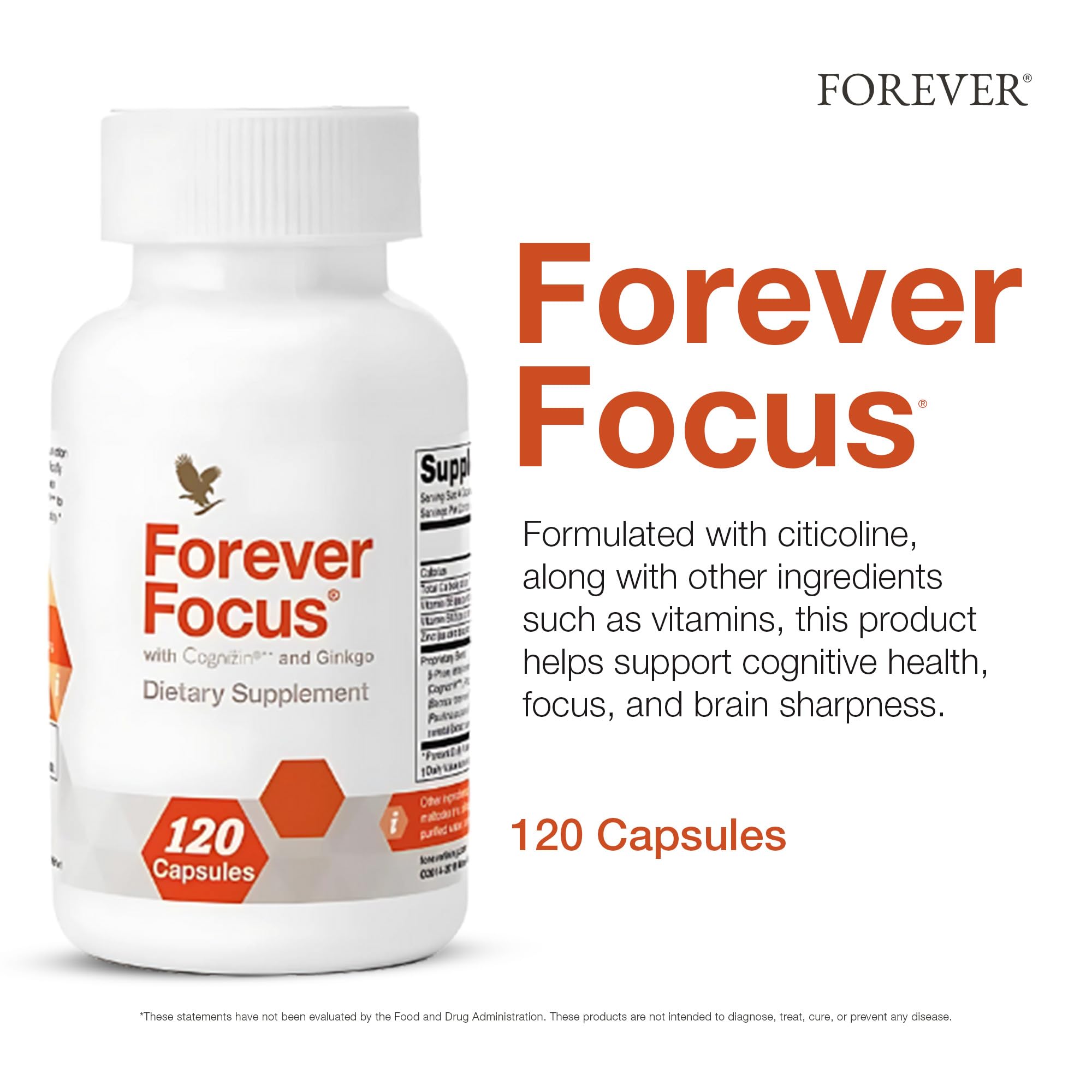 Forever Focus – gélules en boîte, pratique pour la routine cognitive.
