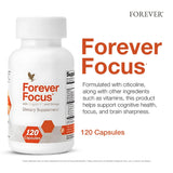 Forever Focus – gélules en boîte, pratique pour la routine cognitive.