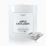 ForeverWick Vela Manzana Canela con Diamante dentro, ideal para recuerdos duraderos.