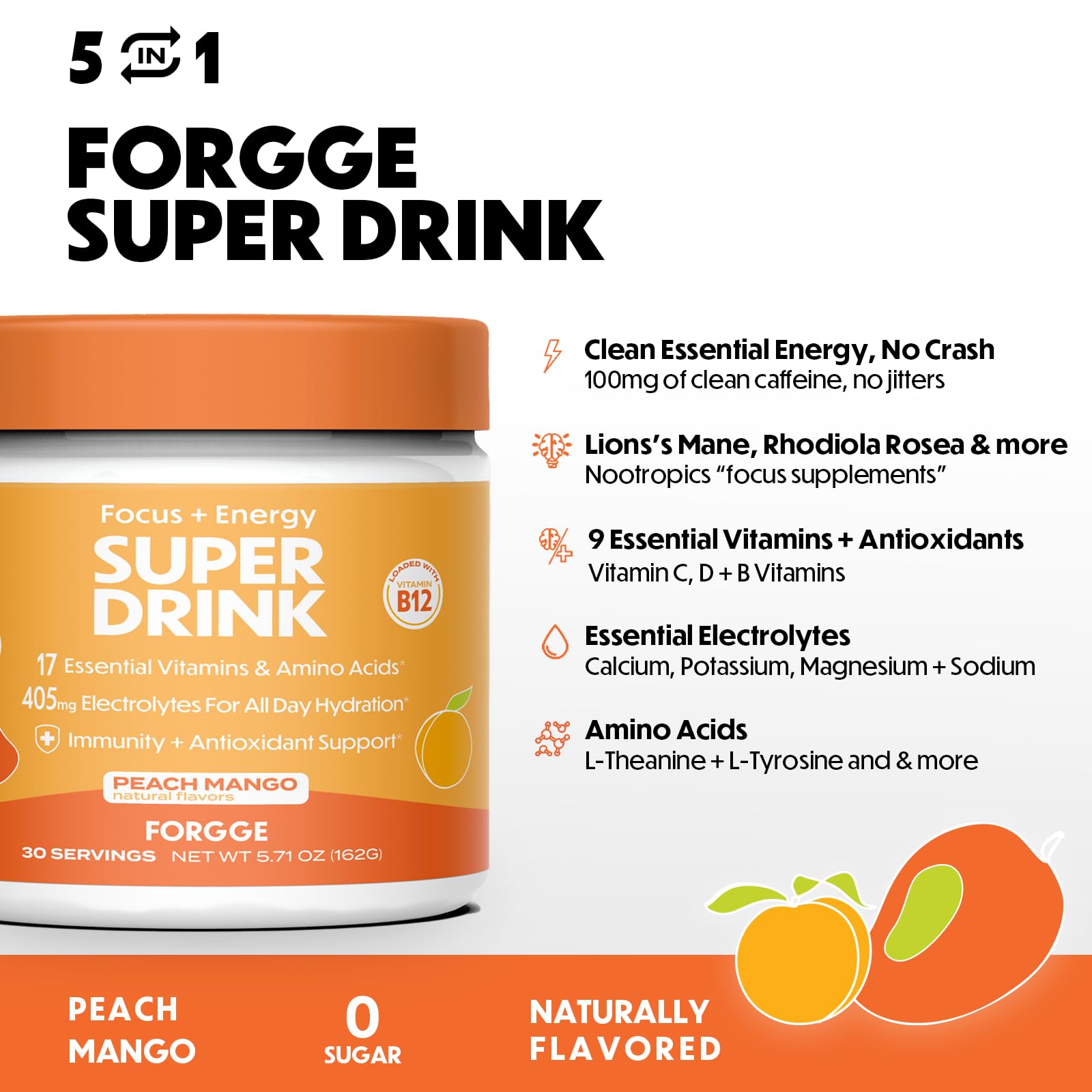 Caféine naturelle Forgge, énergie claire sans additifs