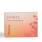 FORIA Vibrance Melts emballage élégant pour une hydratation intime naturelle.
