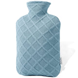 Foricom-bouteille-eau-chaude-2L avec-couvre-doux bleu-ciel offre chaleur confortable.