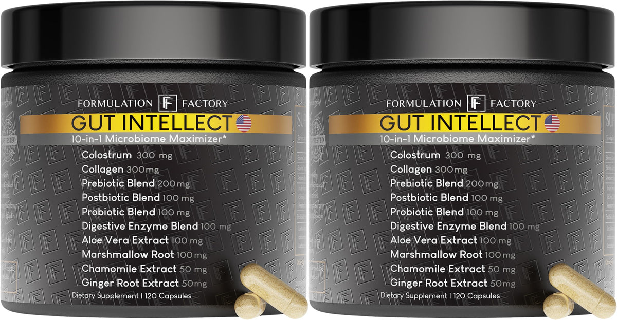 Gut Intellect par Formulation Factory — bouteille 2-pack, soutien potentiel au confort intestinal.