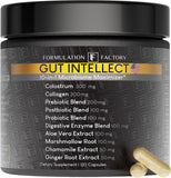 Formulation Factory Gut Intellect – bouteille de gélules pour soutien digestif potentiel.