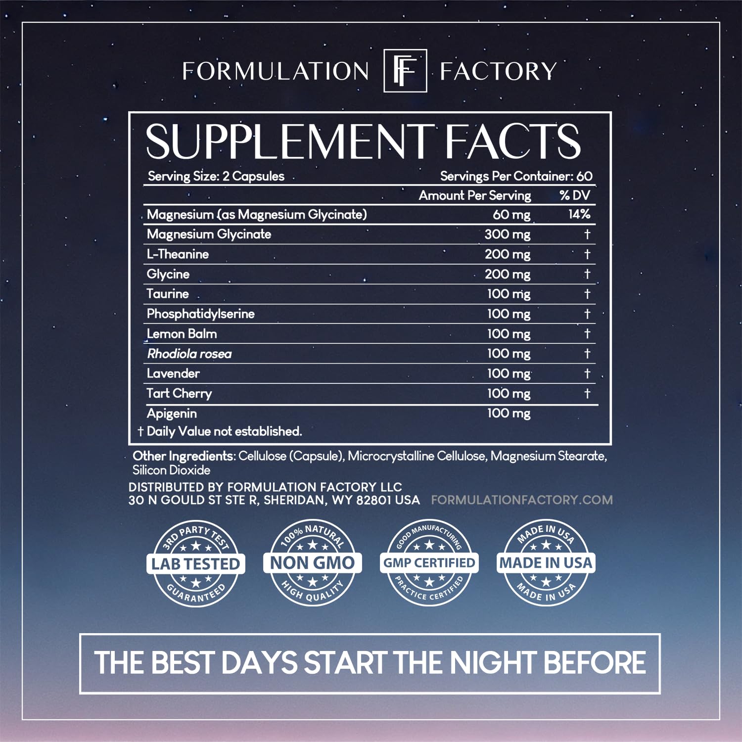 The Night Before – usine américaine certifiée et contrôlée