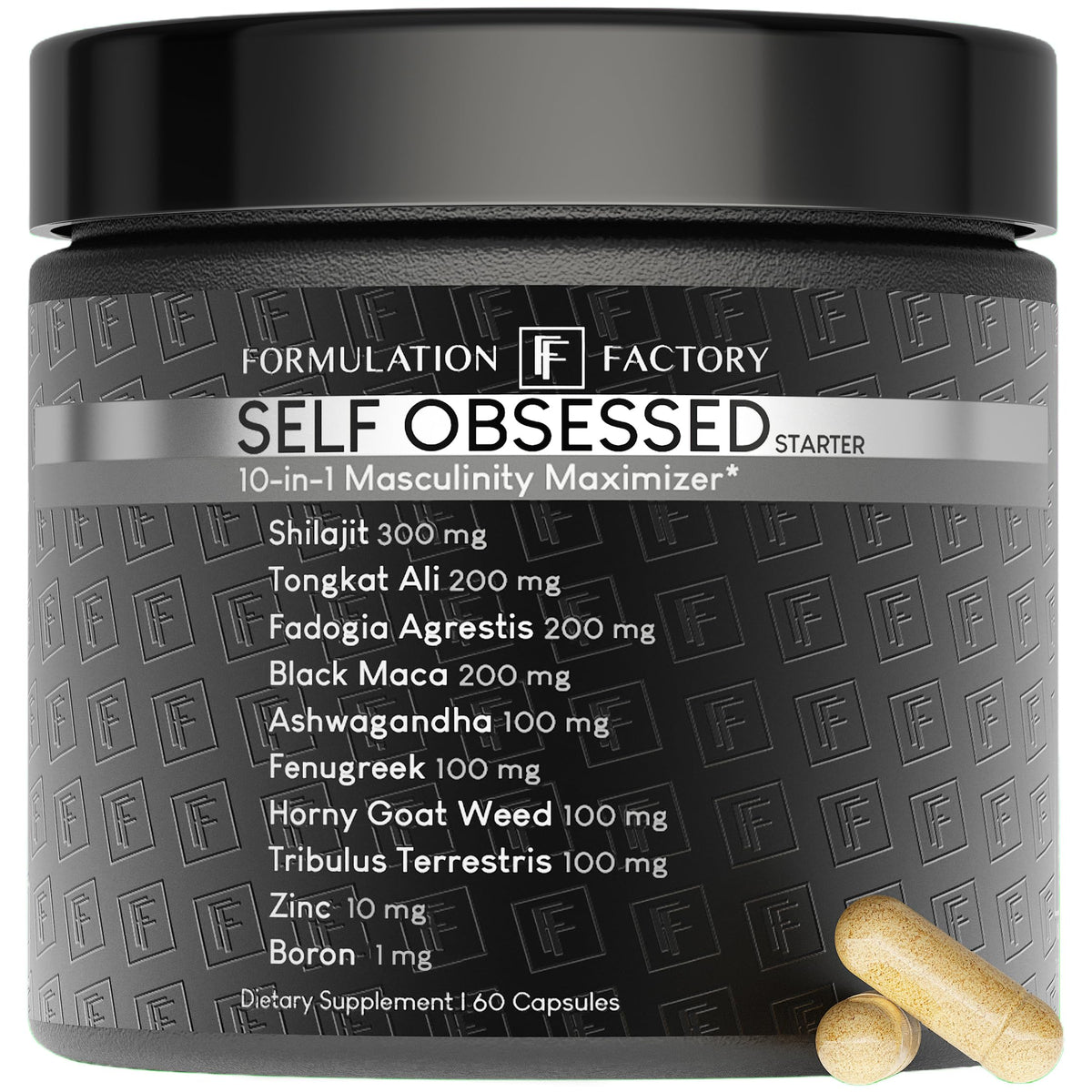 Self Obsessed de Formulation Factory – bouteille de gélules pour soutenir la vitalité masculine.
