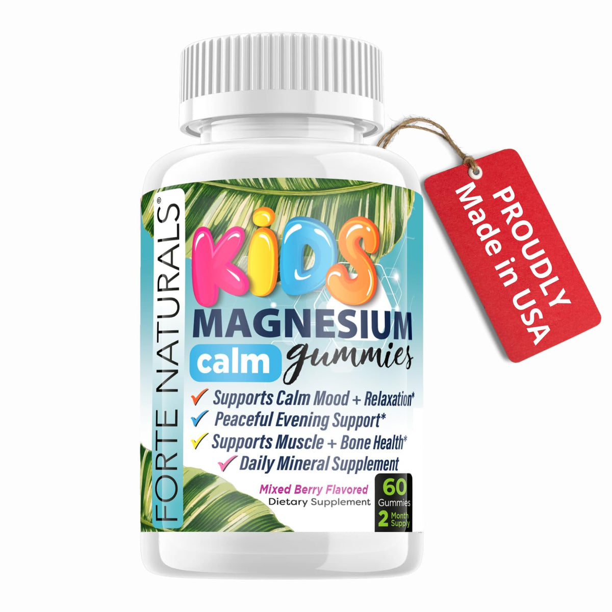 FORTE NATURALS gommes magnésium enfants – boîte prête à l’emploi pour dosage quotidien.