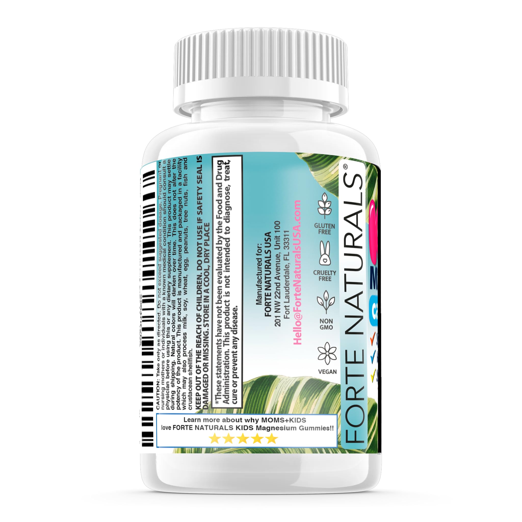 FORTE NATURALS gommes magnésium enfants – gros plan sur la texture fruitée.