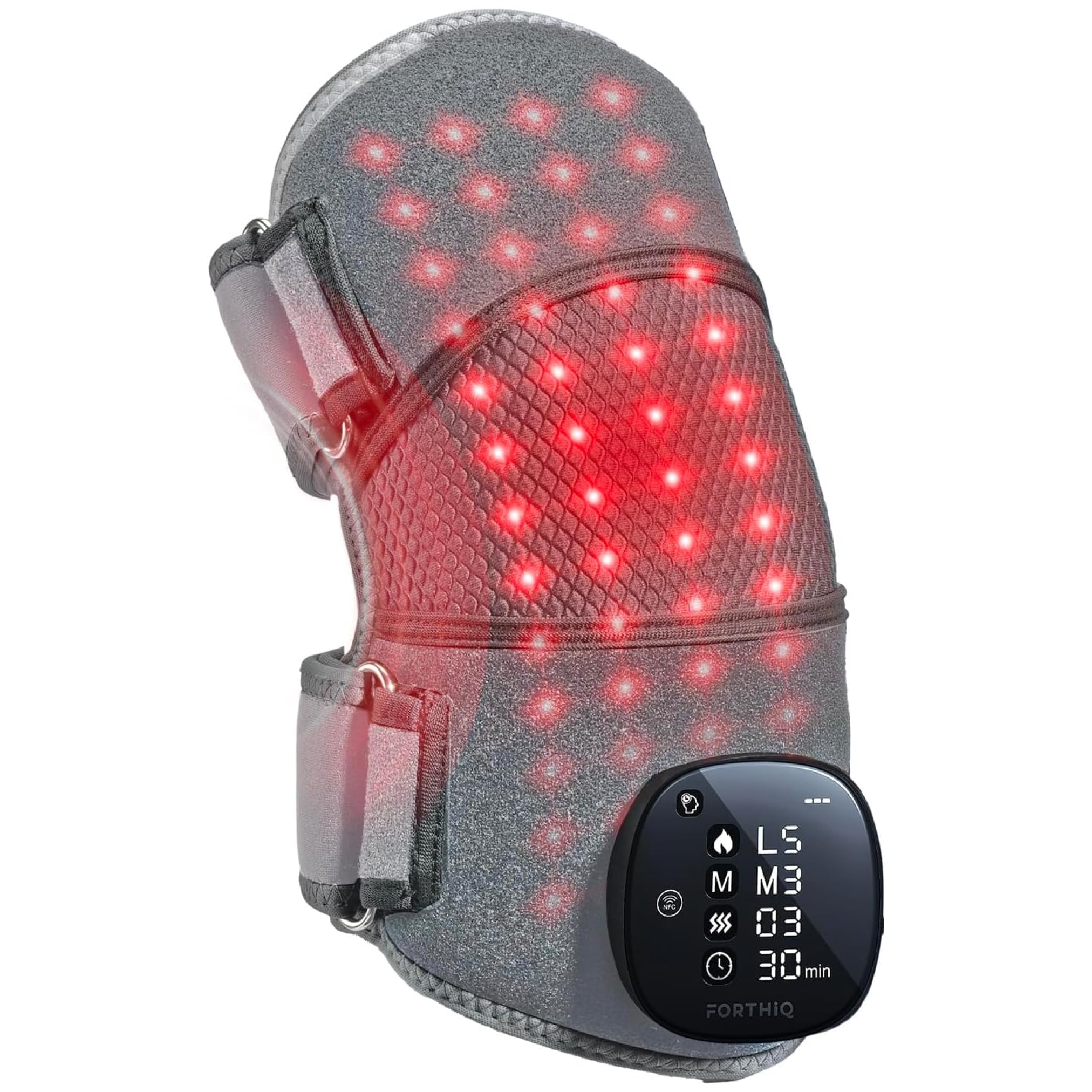 FORTHiQ RED+ genou avec thérapie lumineuse pour relaxer après l'entraînement.