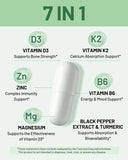 Capsules Fortisca D3 K2 Zinc, nutriments essentiels pour le quotidien.