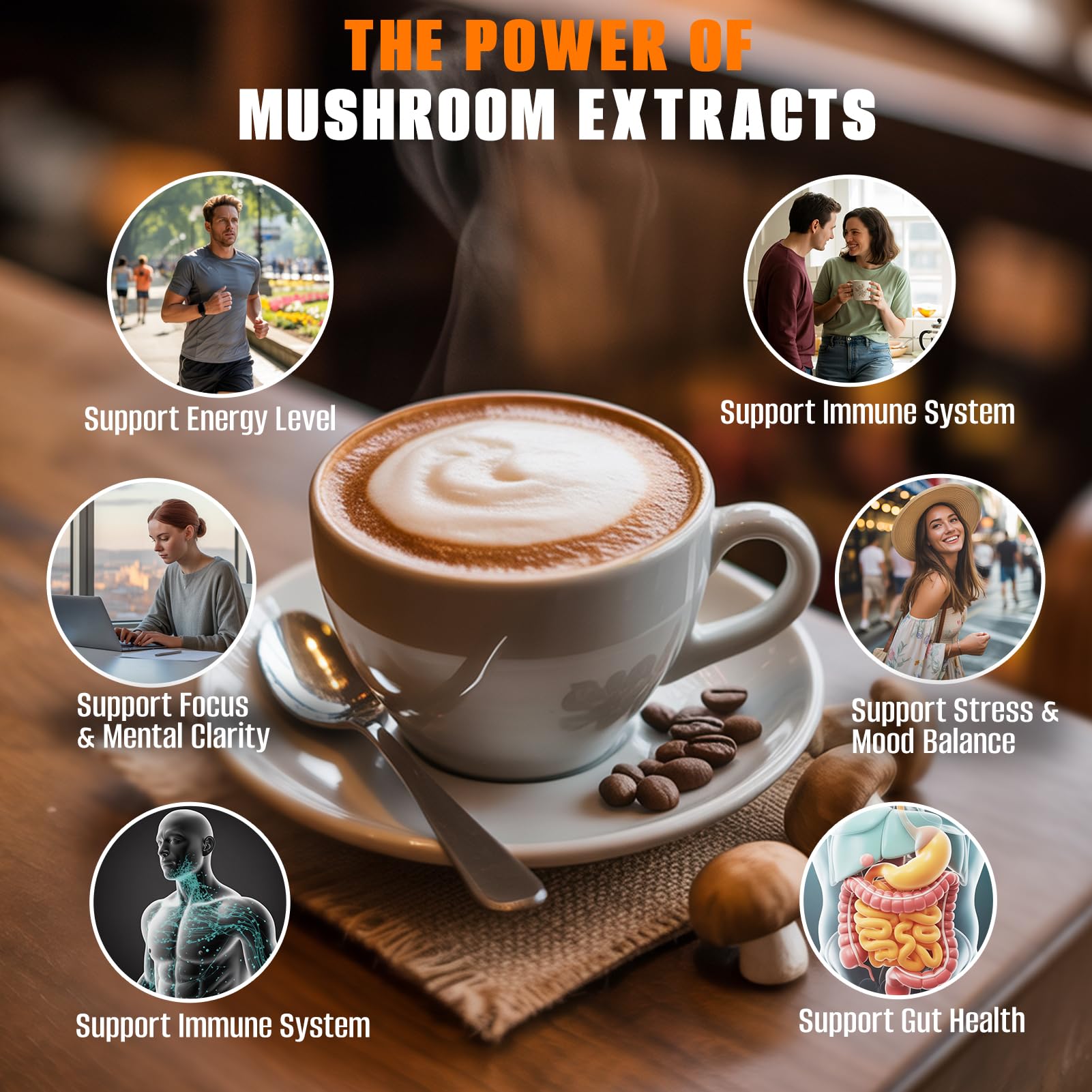 FORTISCA Sachets dosage café champignon: pratique pour emporter et préparer rapidement.
