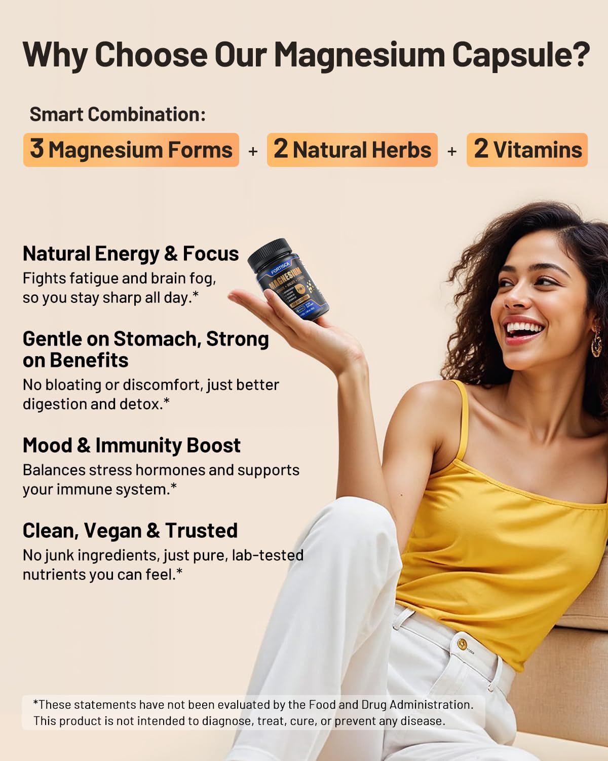 FORTISCA Triple Magnesium Complex – Ashwagandha et L-théanine pour une sensation de calme