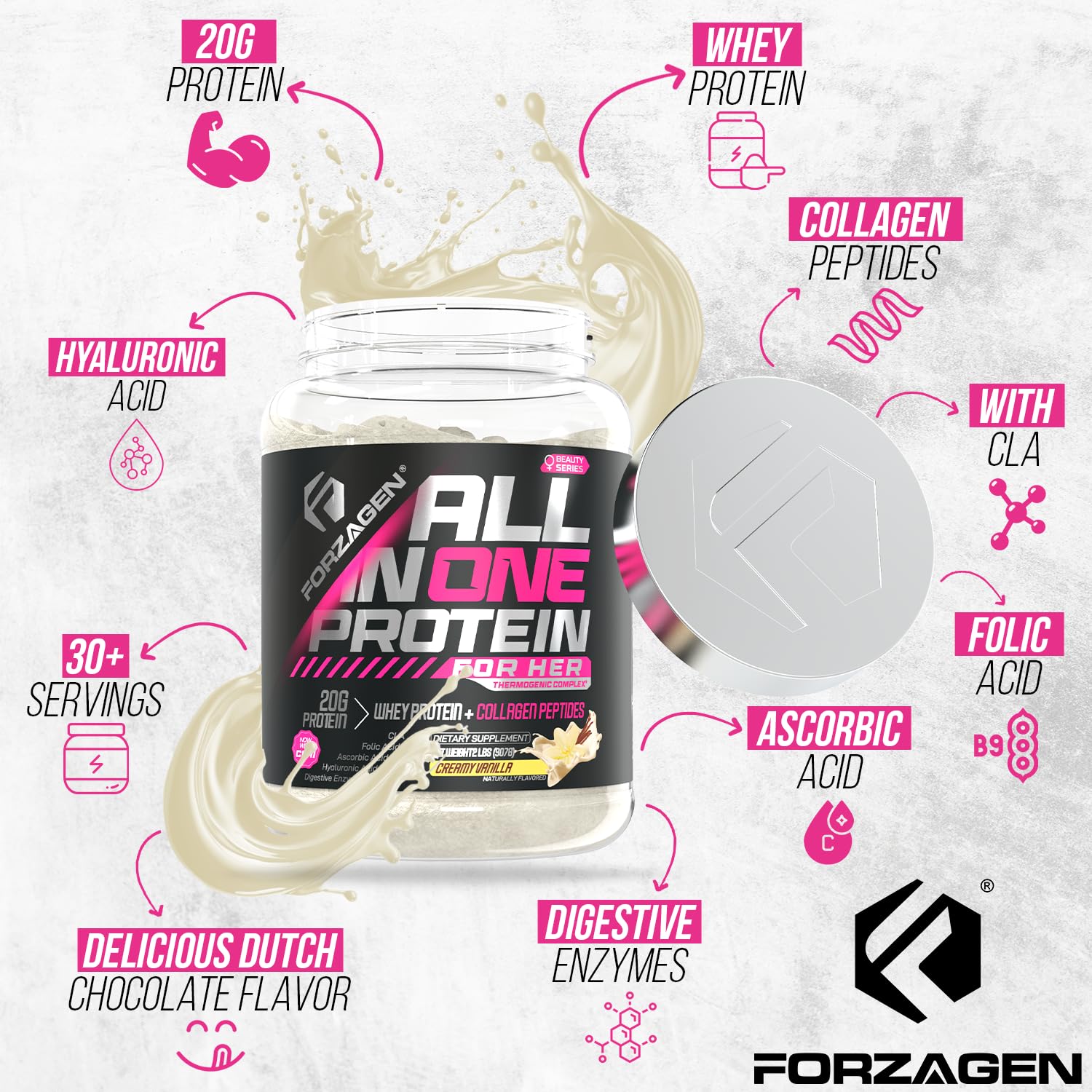 Forzagen Protéine Vanille Shake crémeux: texture agréable