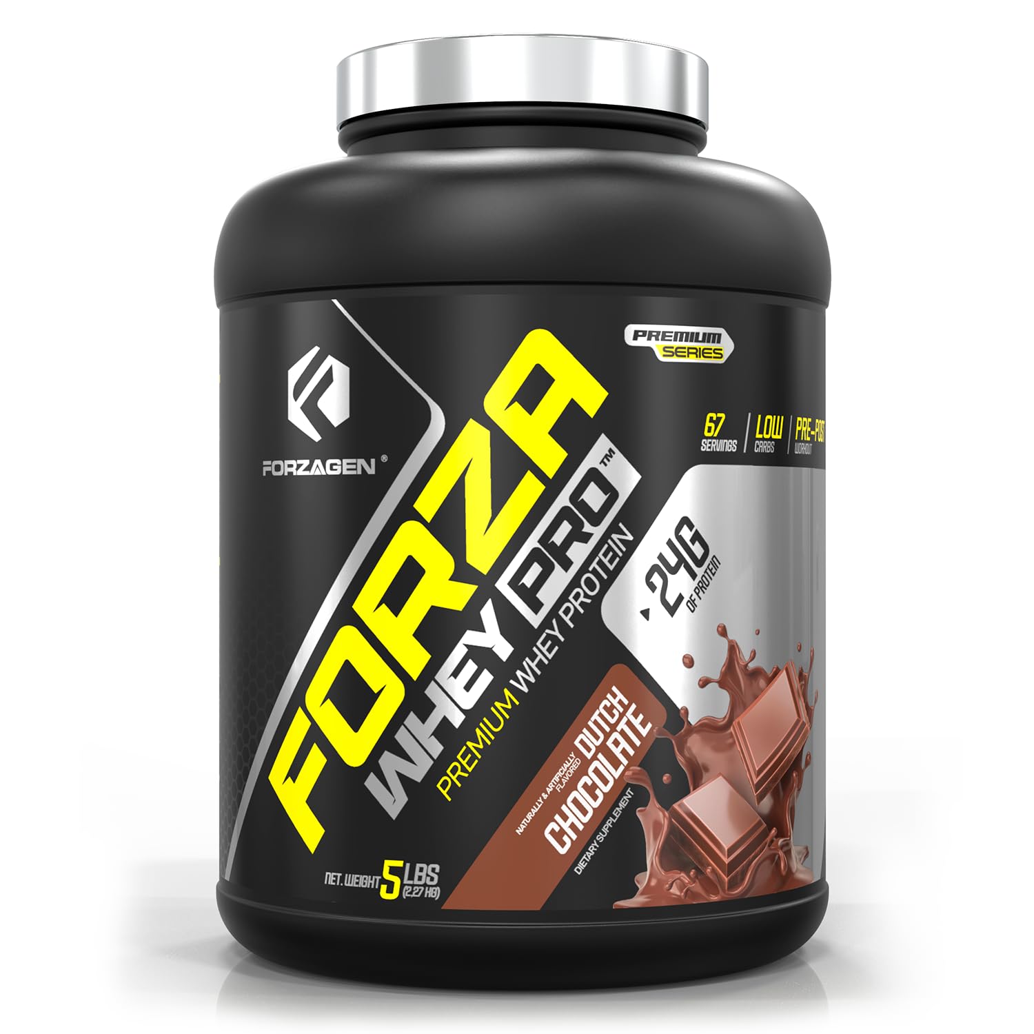 Forzagen Whey PRO: etiquette Chocolat neerlandais, saveur gourmande pour shake après l entrainement