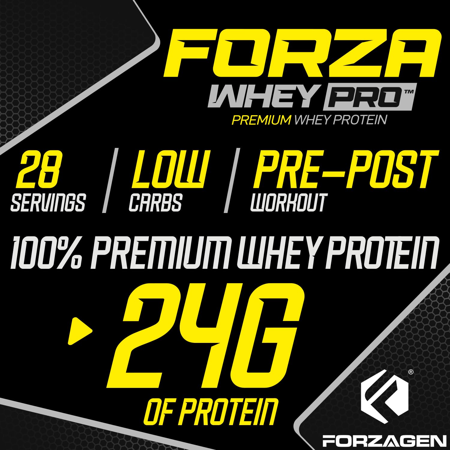 Forzagen Whey PRO poudre Vanille, texture lisse prête à mixer