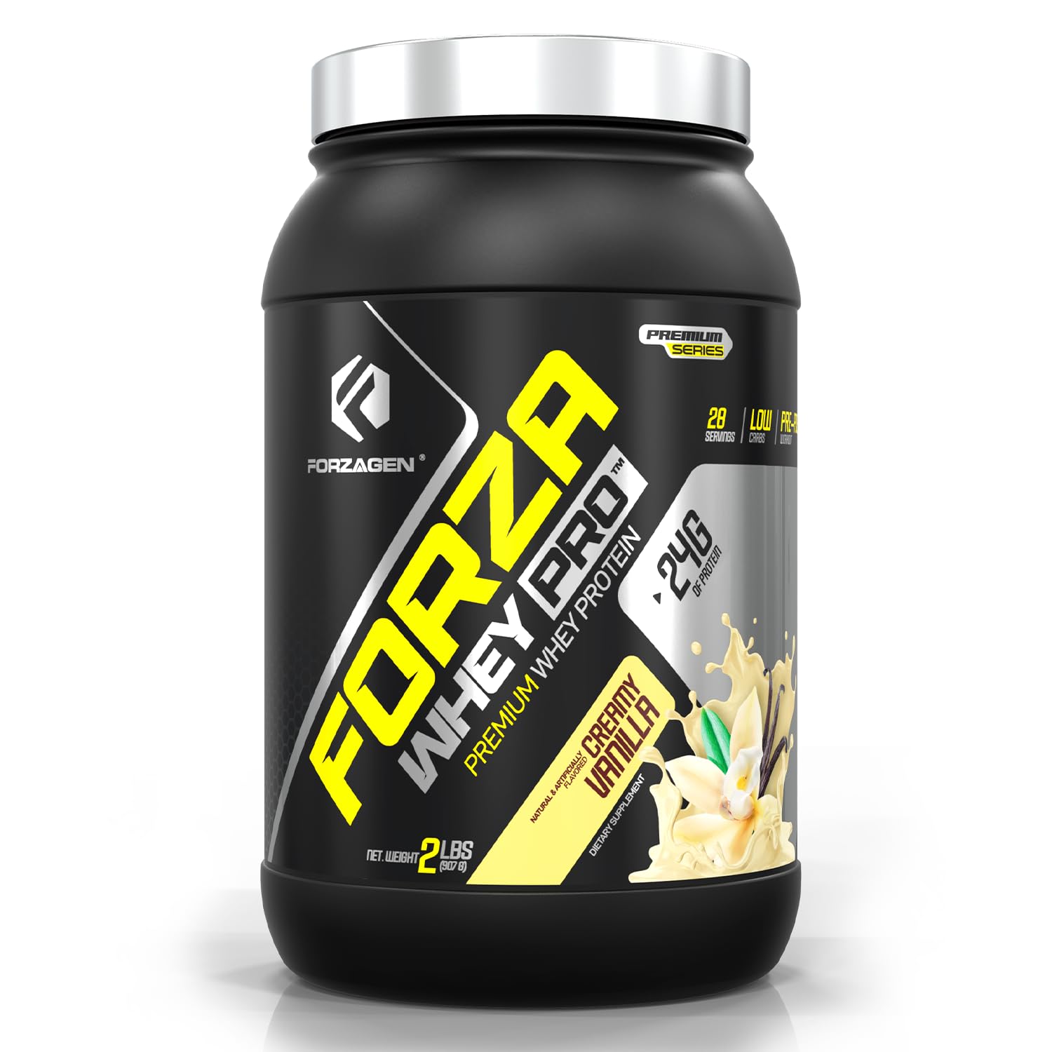 Forzagen Whey PRO Vanille, emballage prêt à être utilisé dans le shaker