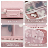 Boîte pilules portable Fouews rose idéale pour poche