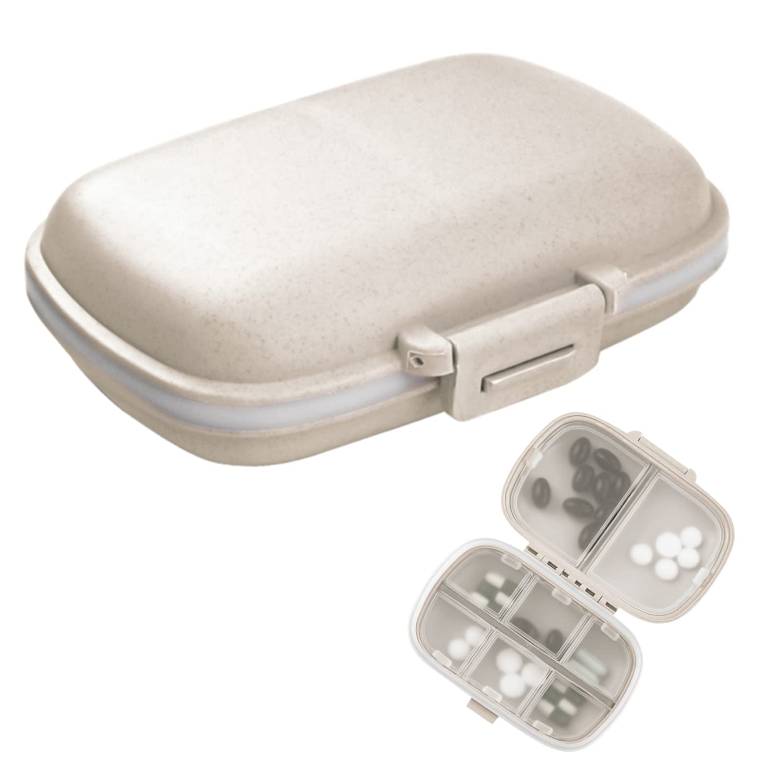Fouews etui pilules voyage avec 8 compartiments pour une organisation efficace.