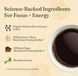 Ensemble de boîtes Four Sigmatic montrant les mélanges crinière de lion et chaga