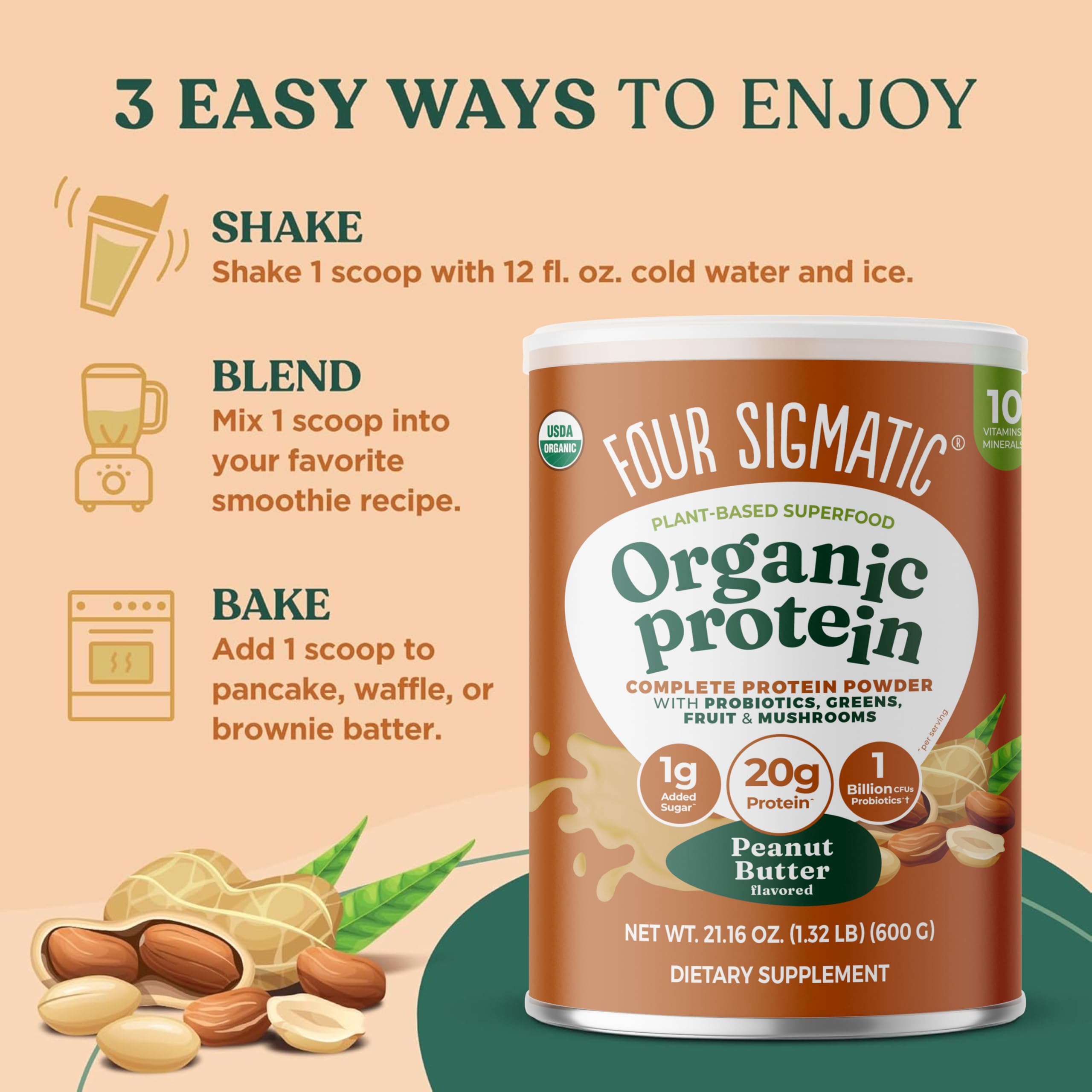 Emballage recyclable Four Sigmatic, choix durable pour votre cuisine.