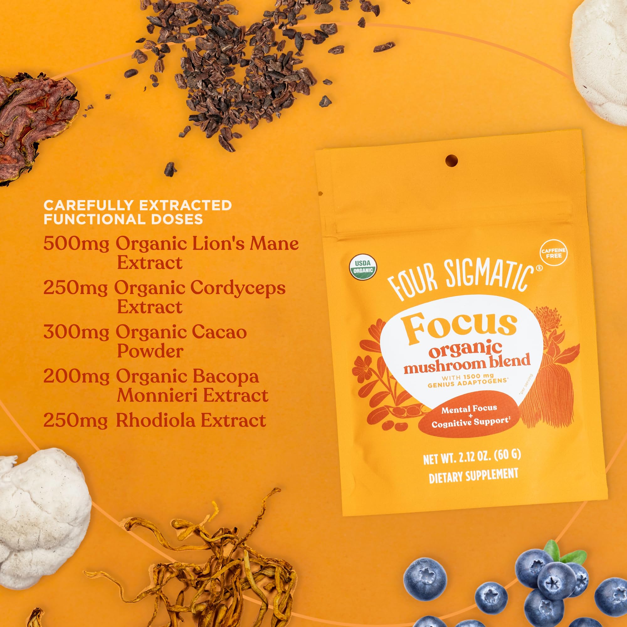 Four Sigmatic Focus Blend rhodiola adaptogène stimulant la productivité.