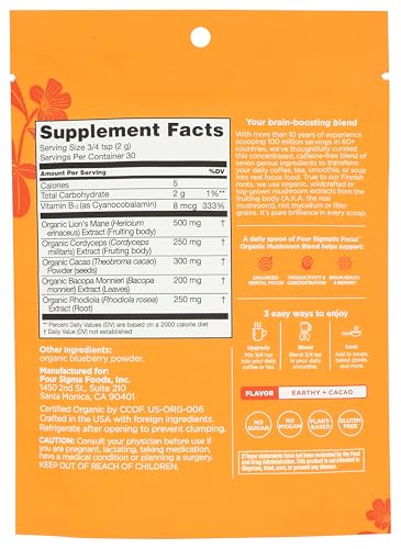 Four Sigmatic Focus Blend poudre se dissolvant rapidement dans une boisson chaude