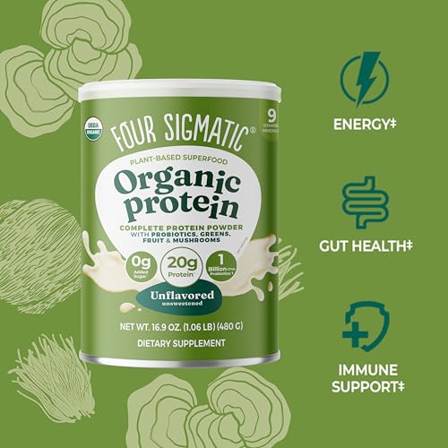 Four Sigmatic Protéine biologique neutre, dose prête à ajouter à un smoothie végétalien.