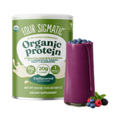 Four Sigmatic Protéine biologique neutre, flacon, idéal pour un smoothie végétalien.